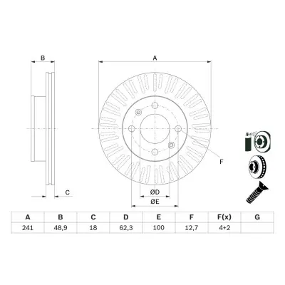 Alta Calidad Disco de freno BOSCH 0 986 479 E73